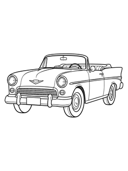 Free printable Vintage Los Angeles Convertible Car coloring page