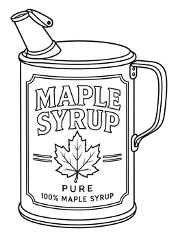 Free printable Vintage Maple Syrup Tin Can coloring page