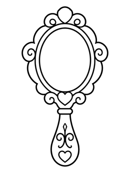 Free printable Vintage Princess Hand Mirror coloring page