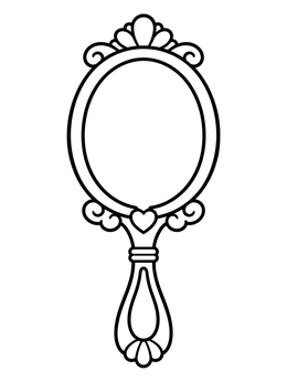Free printable Vintage Princess Handheld Mirror coloring page