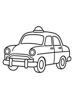 Free printable Vintage Rounded Taxi Cab coloring page