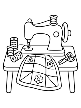 Sewing coloring pages