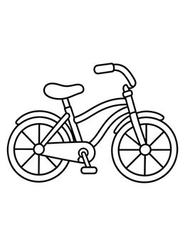 Free printable Simple Classic Cruiser Bicycle coloring page