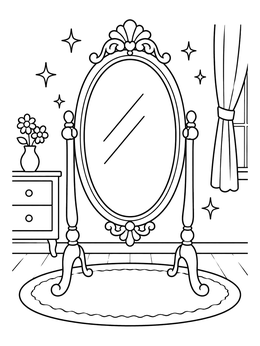 Free printable Vintage Standing Vanity Mirror coloring page