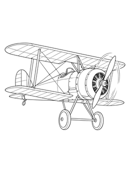 Free printable Vintage World War I Biplane coloring page