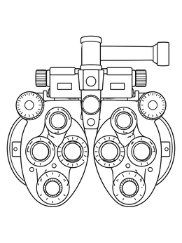 Free printable Optometry Phoropter Eye Exam Instrument coloring page
