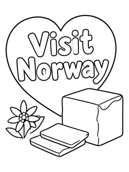 Free printable Visit Norway Brown Cheese Block coloring page