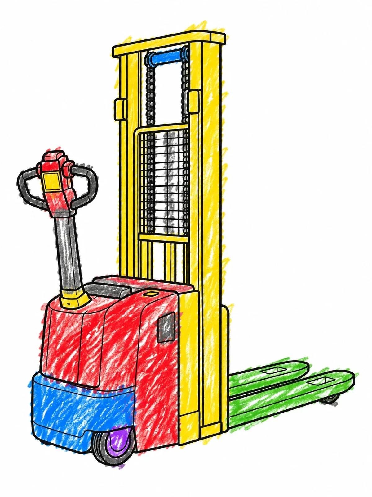 Colored example of the Walkie Stacker Pallet Lifter coloring page