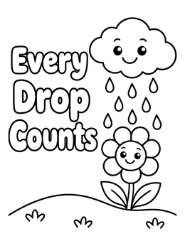 Free printable Smiling Raincloud And Happy Flower coloring page