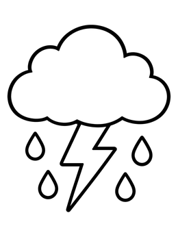 Free printable Storm Cloud With Lightning Bolt coloring page