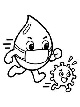 Free printable Water Drop Chasing A Germ coloring page