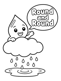 Free printable Happy Water Droplet On A Cloud coloring page