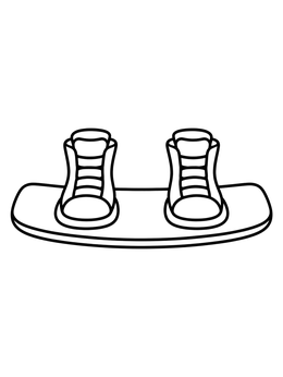 Free printable Simple Wakeboard With Twin Boots coloring page