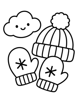 Free printable Cozy Winter Hat And Mittens coloring page