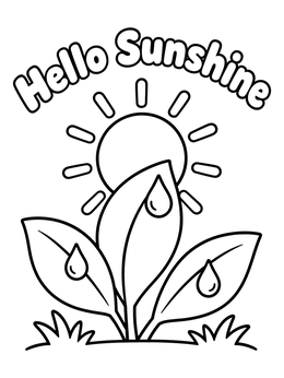 Free printable Hello Sunshine And Morning Dew coloring page