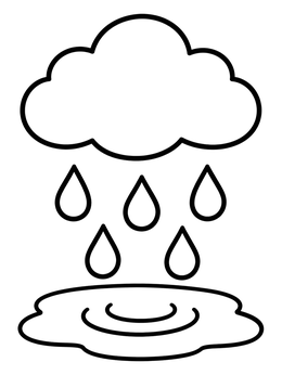 Free printable Rain Cloud And Puddle coloring page