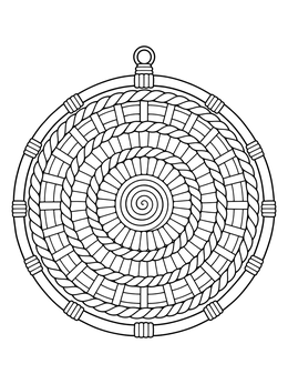 Free printable Circular Woven Hoop Mandala coloring page