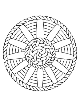 Free printable Circular Woven Thread Mandala coloring page
