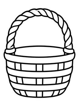 Free printable Woven Picnic Basket With Handle coloring page