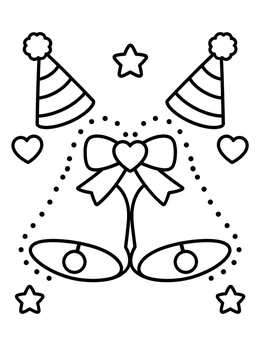 Free printable Wedding Bells And Party Hats Activity coloring page