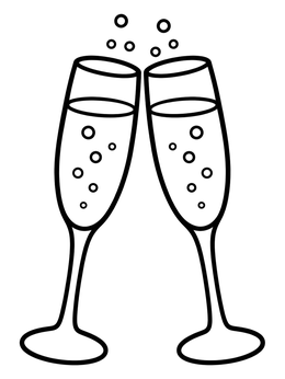 Free printable Wedding Toast Champagne Flutes coloring page