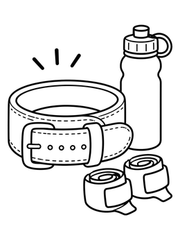 Free printable Weightlifting Belt And Gym Gear coloring page