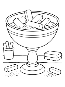 Free printable Weightlifting Chalk Stand And Blocks coloring page