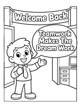 Free printable Welcome Back To The Office coloring page