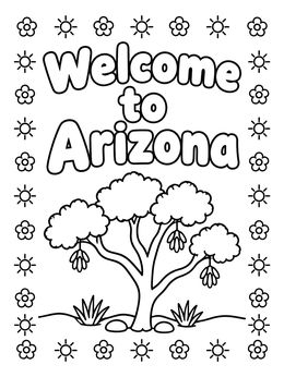 Free printable Welcome To Arizona Palo Verde Tree coloring page