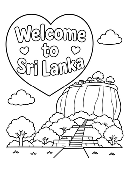 Free printable Welcome To Sri Lanka Sigiriya Rock coloring page