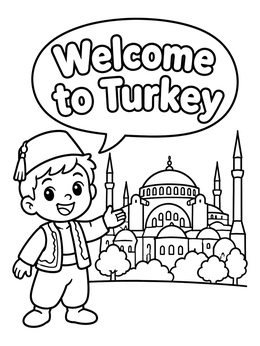 Free printable Welcome To Turkey Hagia Sophia coloring page