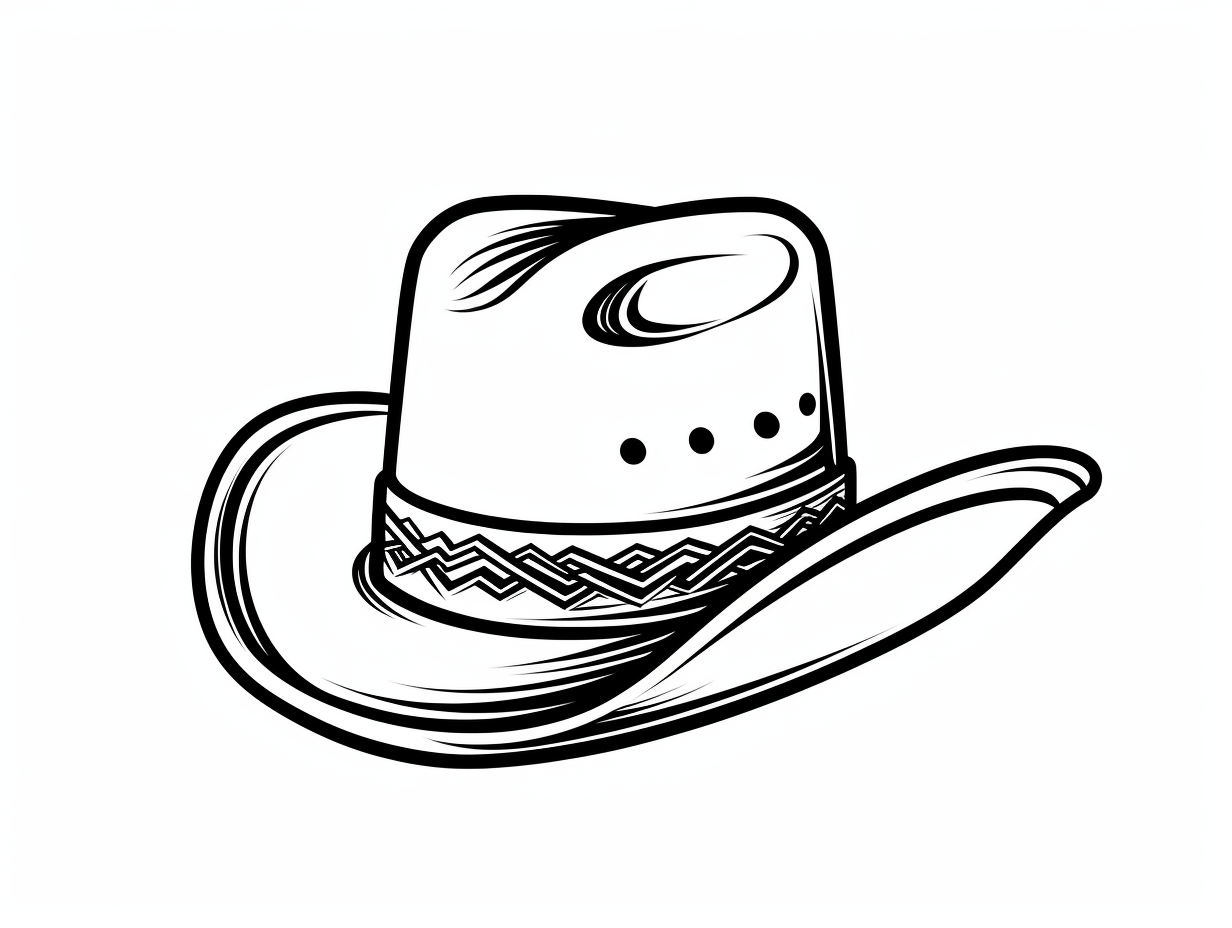 Western Charm: Hat Coloring - Coloring Page