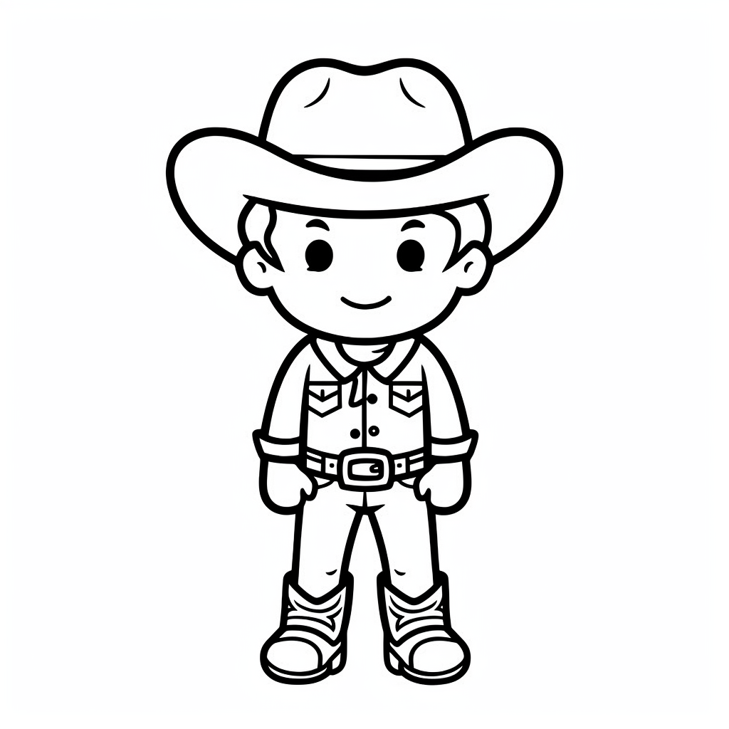 Western Cowboy Adventure - Coloring Page