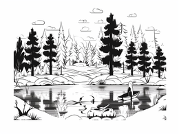 Swamp Wonderland Coloring - Coloring Page