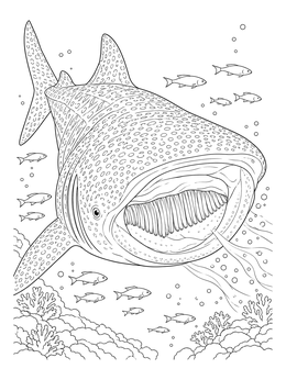 Free printable Whale Shark Filter Feeding Underwater coloring page
