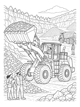 Free printable Wheel Loader In A Quarry coloring page