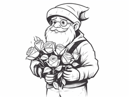 Free printable Whimsical Gnome Love Coloring coloring page