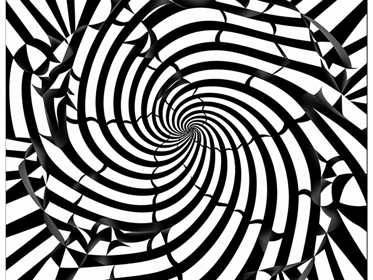 Whimsical Optical Illusion Coloring Page - Coloring Page