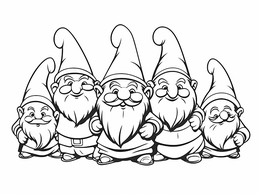 Seven Dwarfs Picture To Color - Coloring Page