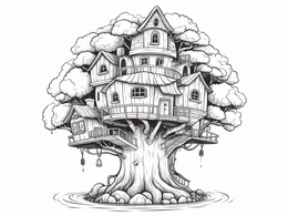 Fun Tree-House Coloring Sheet - Coloring Page