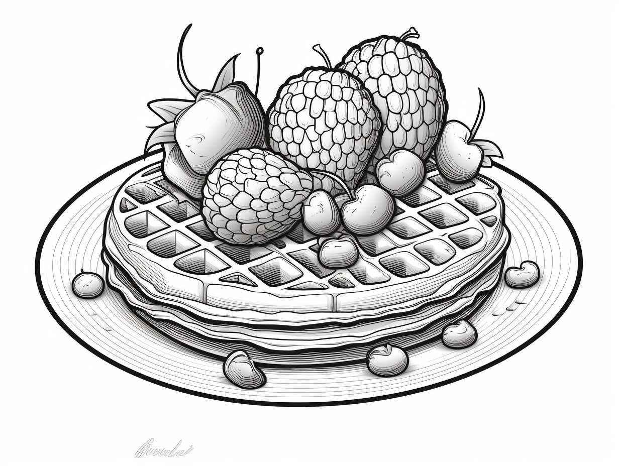 Whimsy Waffle Whimsical Waffle Coloring Adventure - Coloring Page