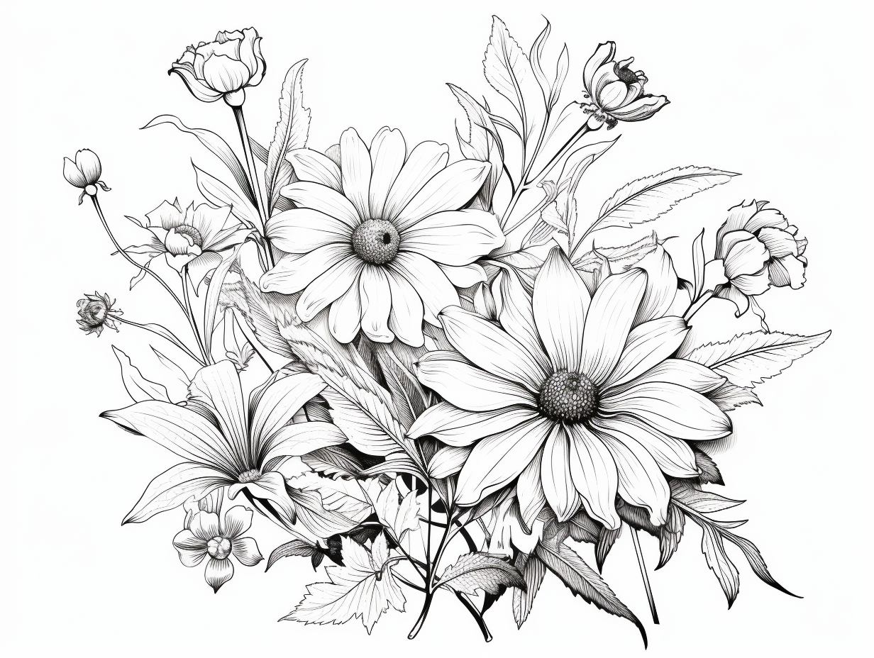 Whimsical Wild Flower To Color - Coloring Page