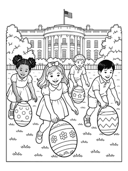 Free printable Easter Egg Roll At White House coloring page