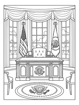 Free printable Oval Office With Resolute Desk coloring page