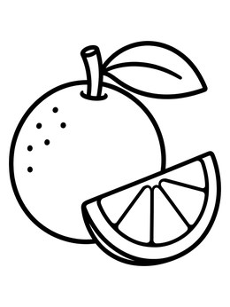 Free printable Whole Orange With Juicy Slice coloring page