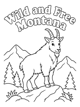 Free printable Wild And Free Montana Mountain Goat coloring page