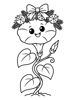 Free printable Cheerful Morning Glory Flower Vine coloring page