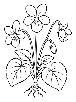 Free printable Sweet Woodland Violet Plant coloring page