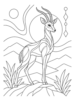 A graceful gazelle stands on rocks in this jacob and esau coloring page.