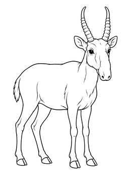 Free printable Wild Saiga Antelope Of Uzbekistan coloring page